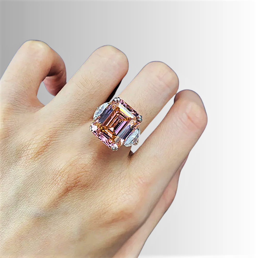 Fascione con Tormalina Rosa/Arancio e Diamanti Lab Grown