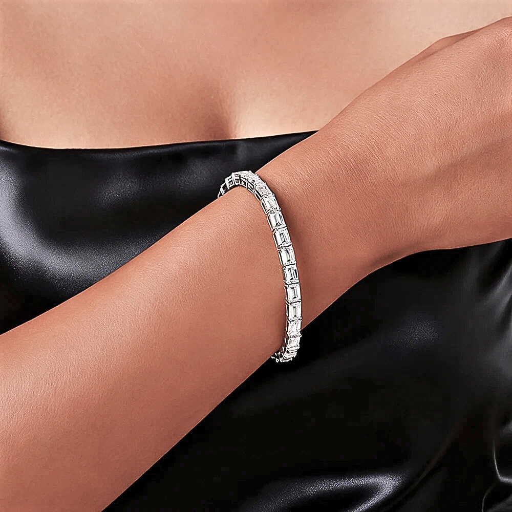 Bracciale Contrariè con Moissaniti Taglio Smeraldo per ct 27,20