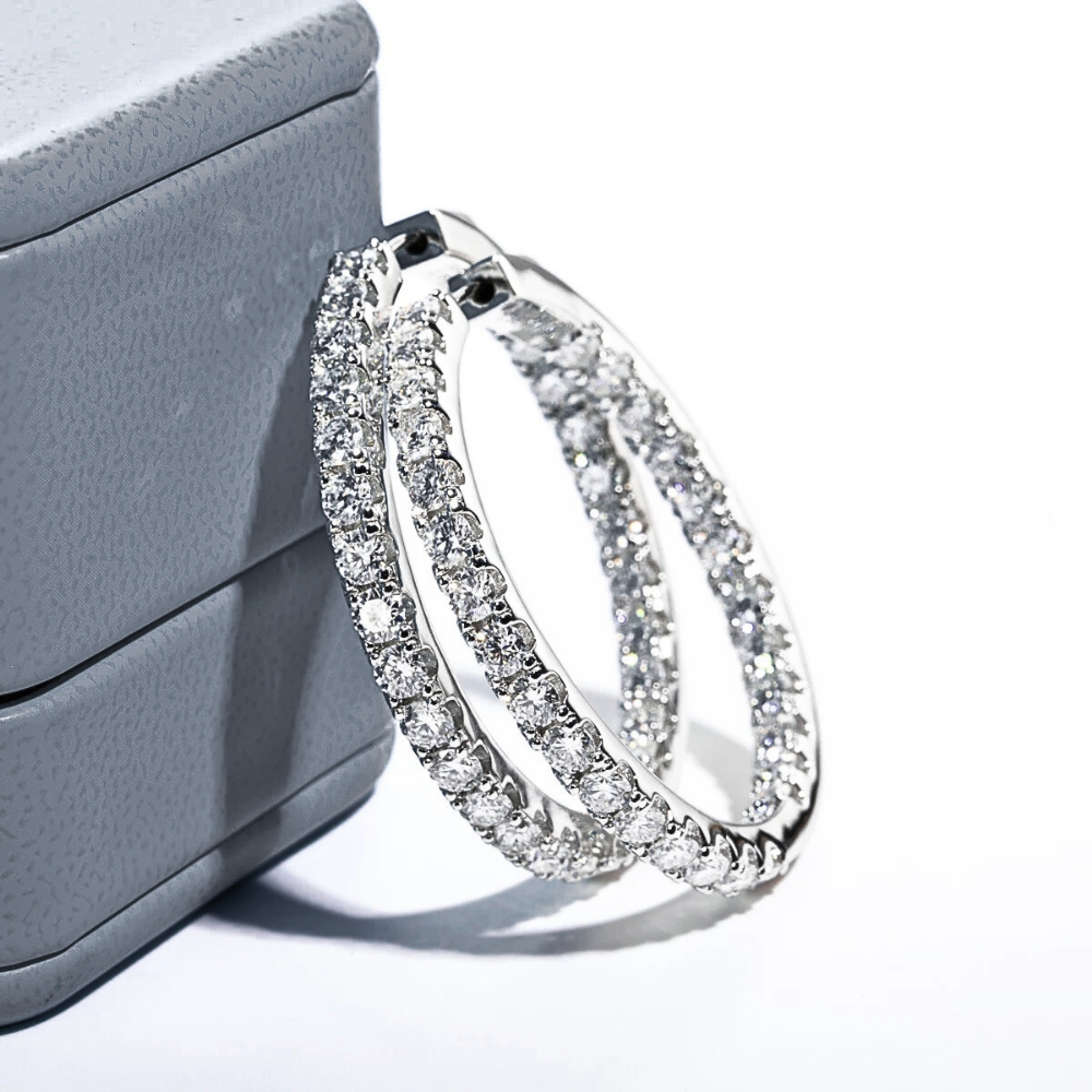 Orecchini a Cerchio con Moissaniti per Ct 5,60