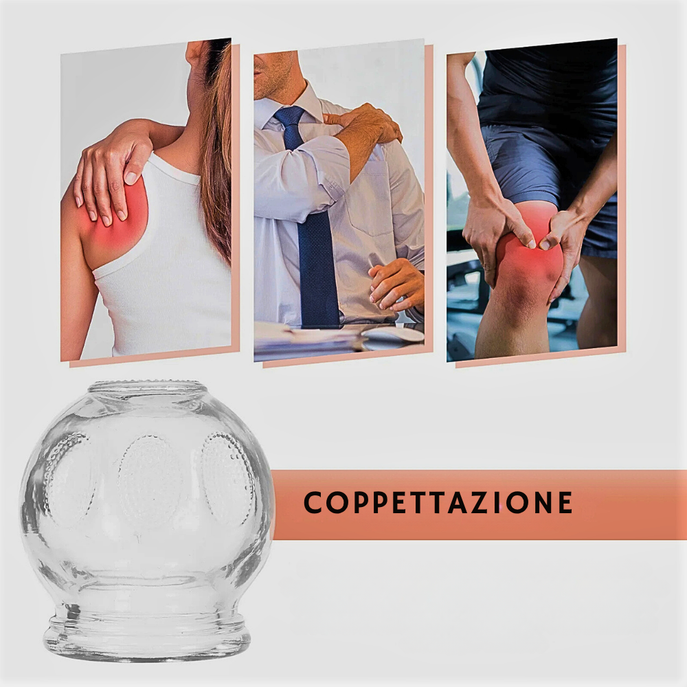 Set of 7 Glass Cupping Cups: Fight Cellulite While Relaxing Muscles and Benefiting Your Body 