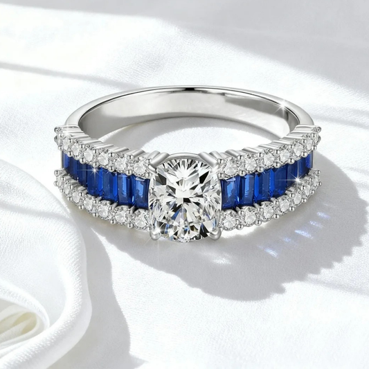 Fascetta con Moissanite Taglio Cuscino per ct 1.50