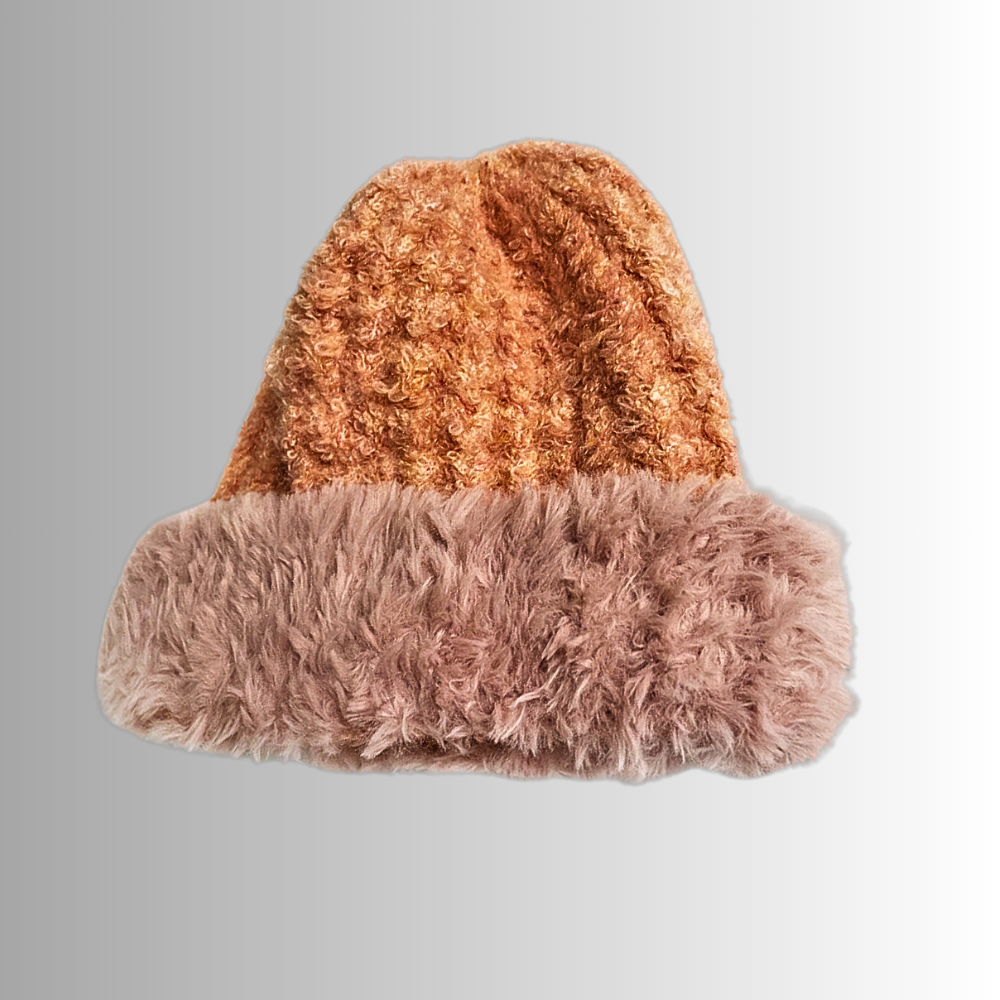Gorro de mezcla de lana de dos tonos Elegancia y comodidad para un invierno cálido