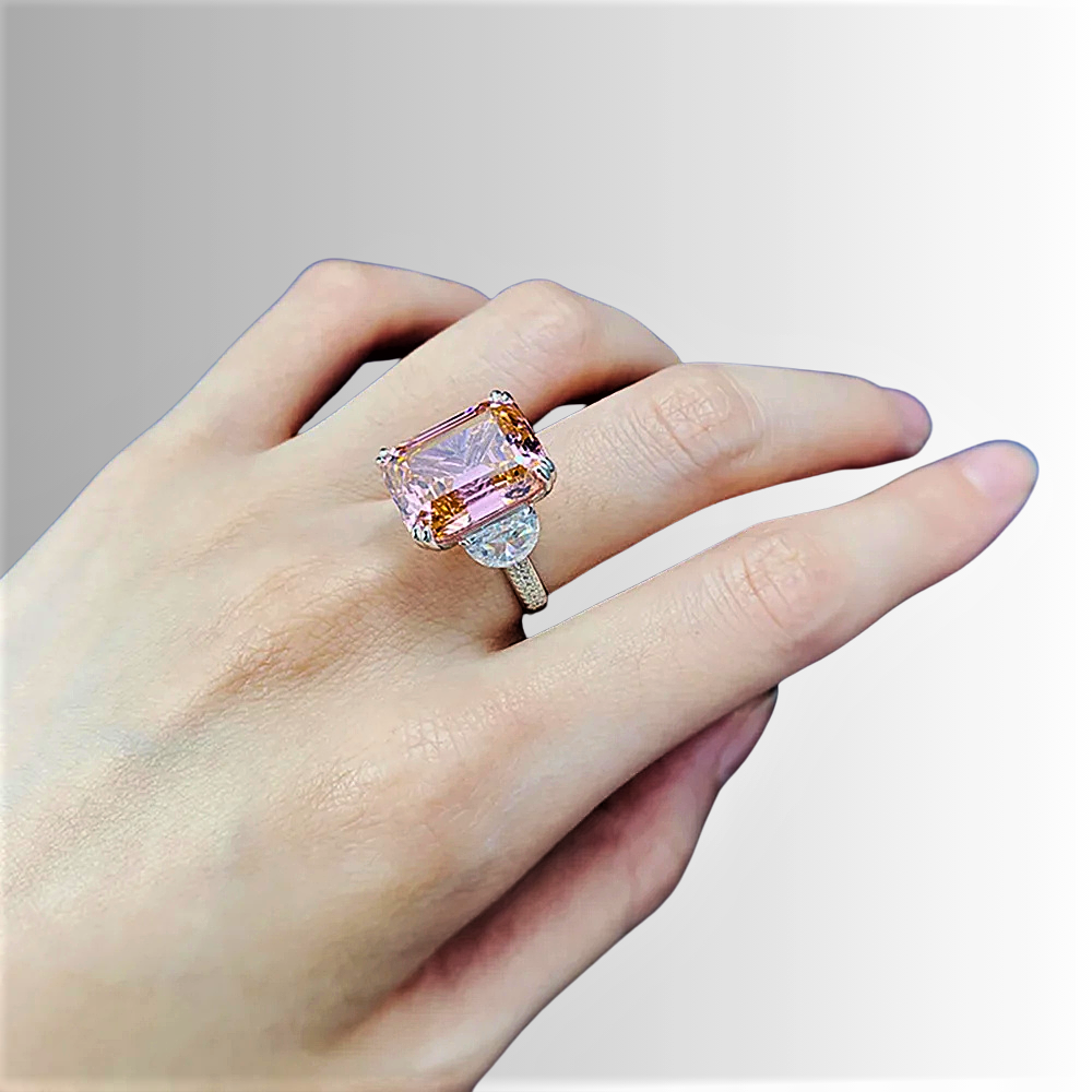 Fascione con Tormalina Rosa/Arancio e Diamanti Lab Grown