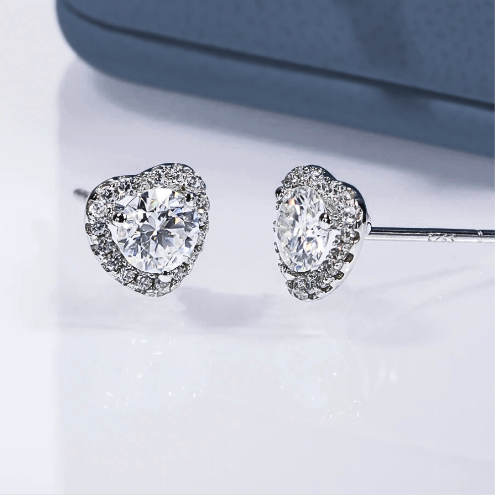 Orecchini a Cuore con Moissaniti