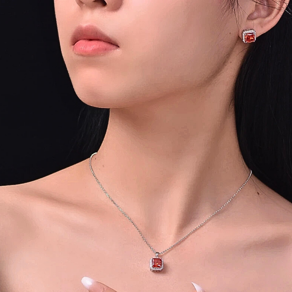 Orecchini a Rombo con Moissaniti Colorate di Ct 4,00