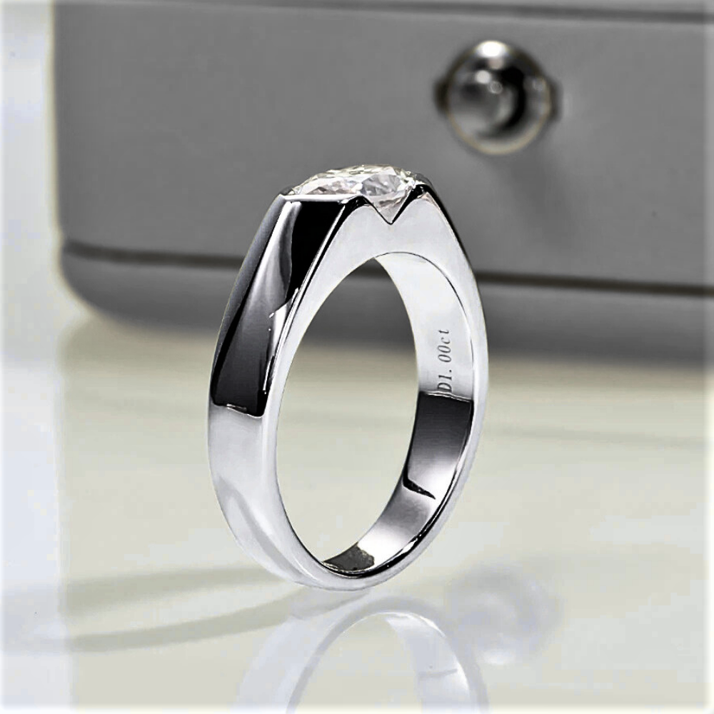 Fede con Moissanite di ct 1,00 Taglio Marquise
