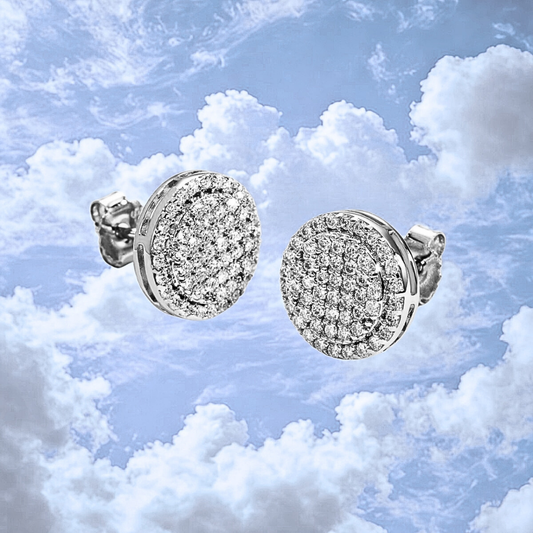 Orecchini a Bottone con Moissaniti per ct 0,90