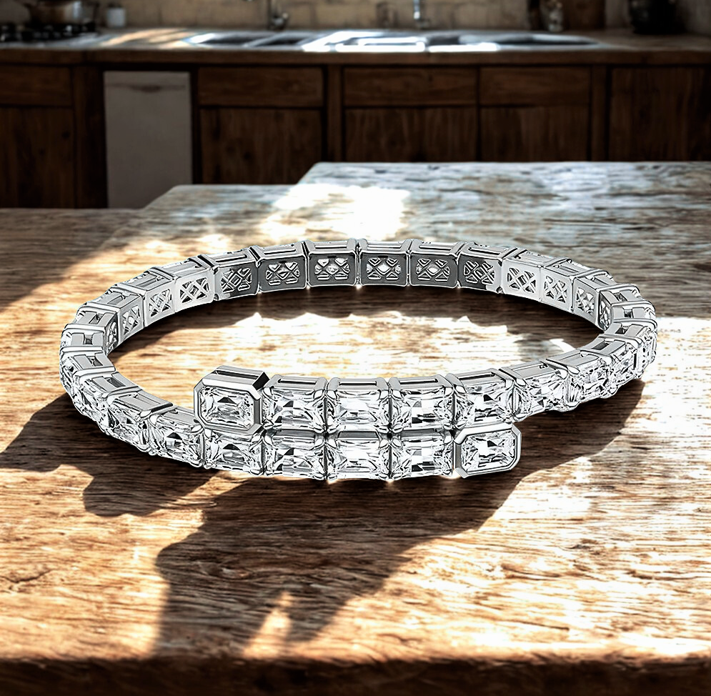 Bracciale Contrariè con Moissaniti Taglio Smeraldo per ct 27,20