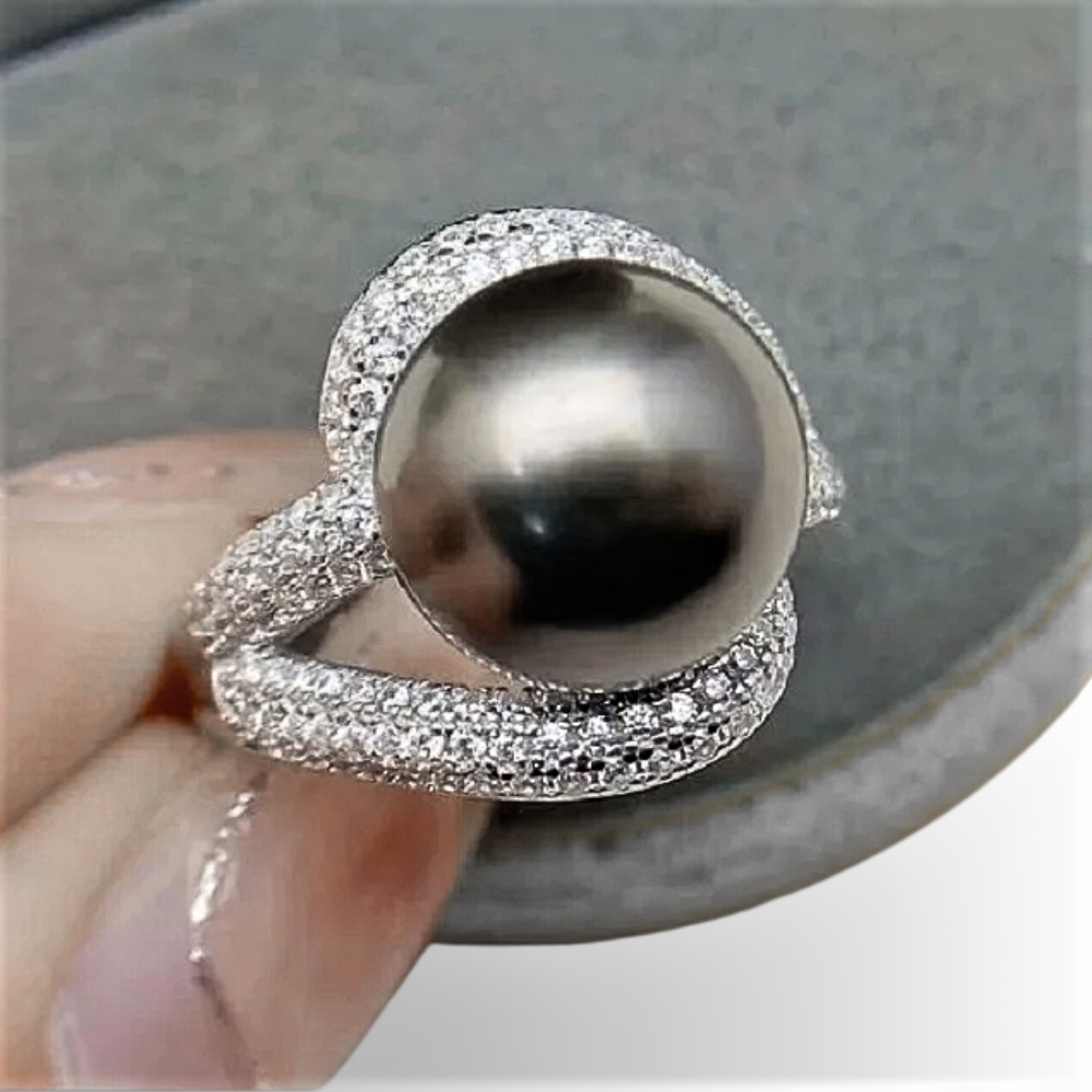 Anello con Perla di Tahiti Naturale da 10-11 MM