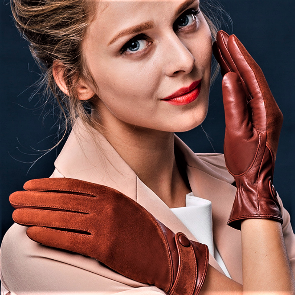 Guantes de piel de oveja para pantalla táctil