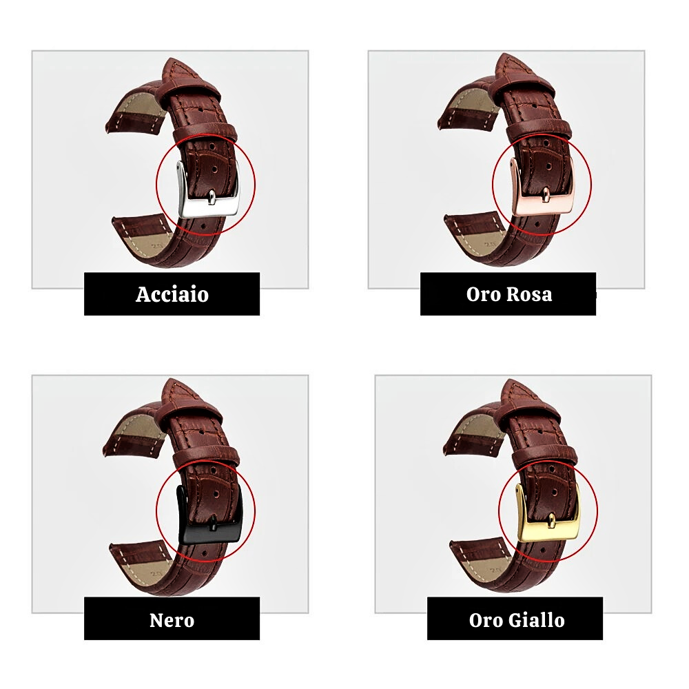 Cinturini per Orologio in Fiore di Pelle di Vitellino con Accessori