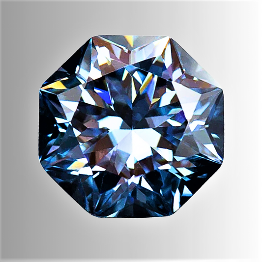 Moissanite Royal Blue Taglio Ottagonale Certificata