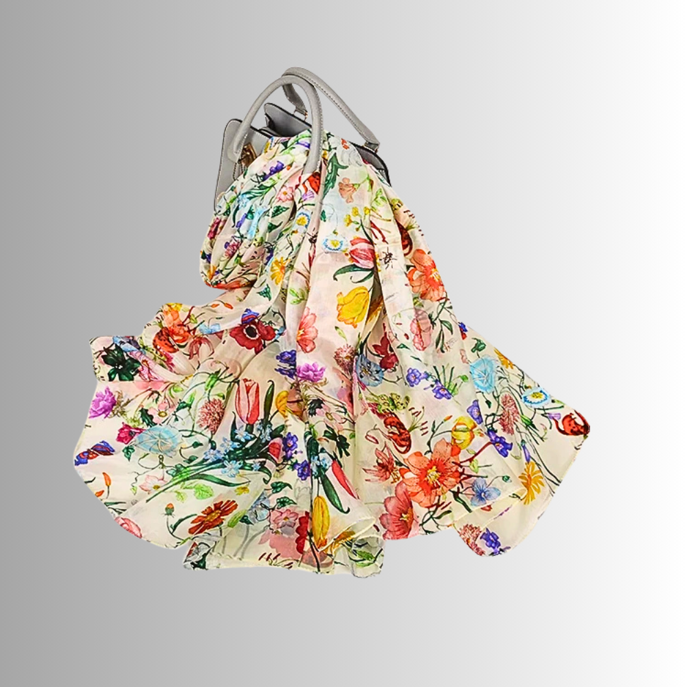 Foulard in Seta di Gelso con Stampe Floreali