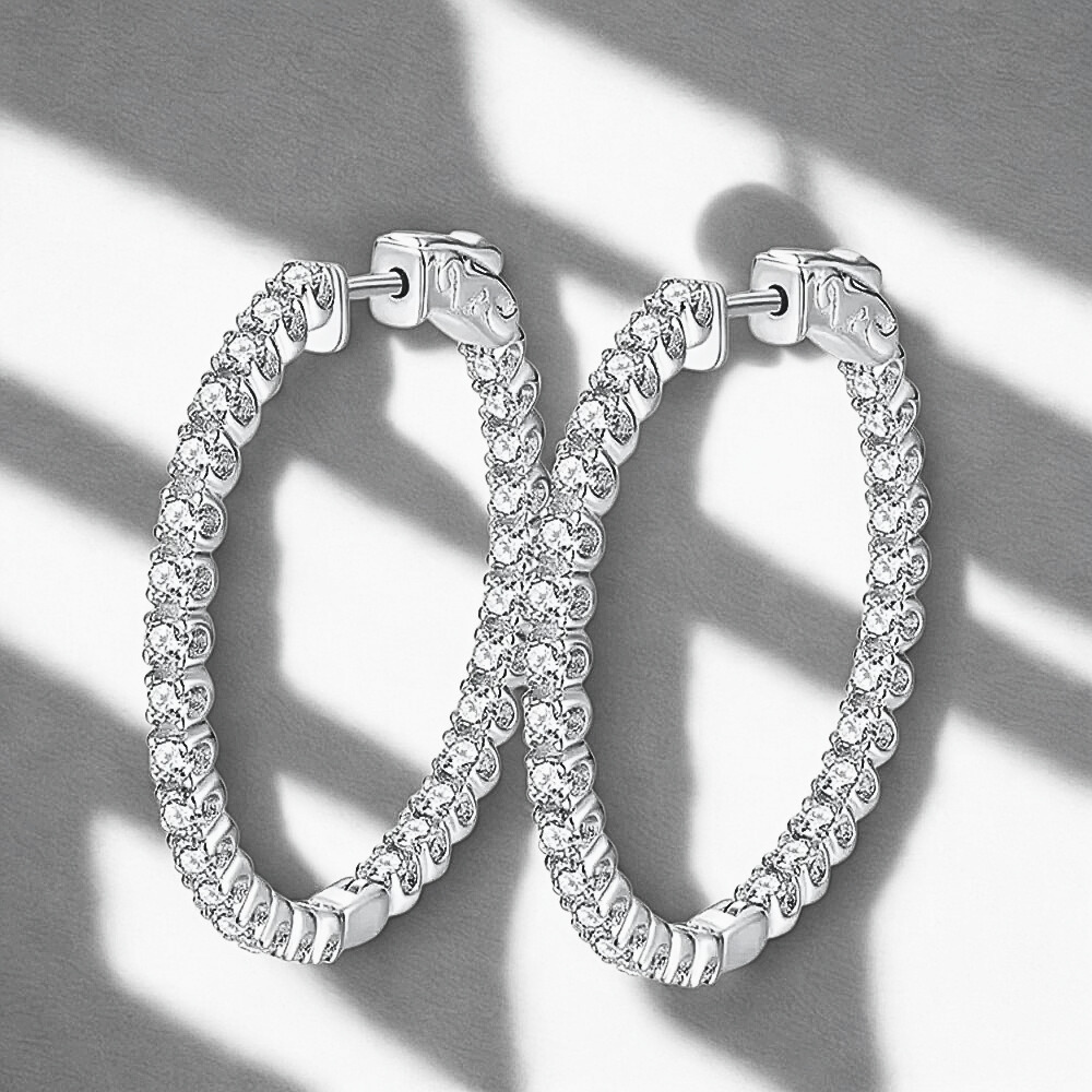 Orecchini a Cerchio con Moissaniti per ct 1,50