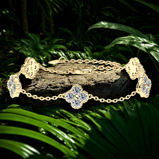 Bracciale a 5 Fiori con Moissanite D color