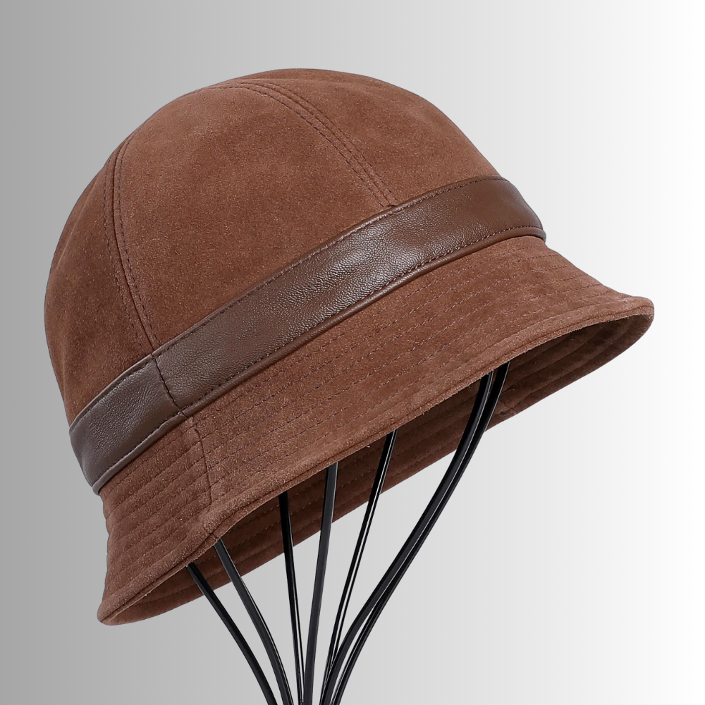 Cappello in Pelle Scamosciata d'Agnello