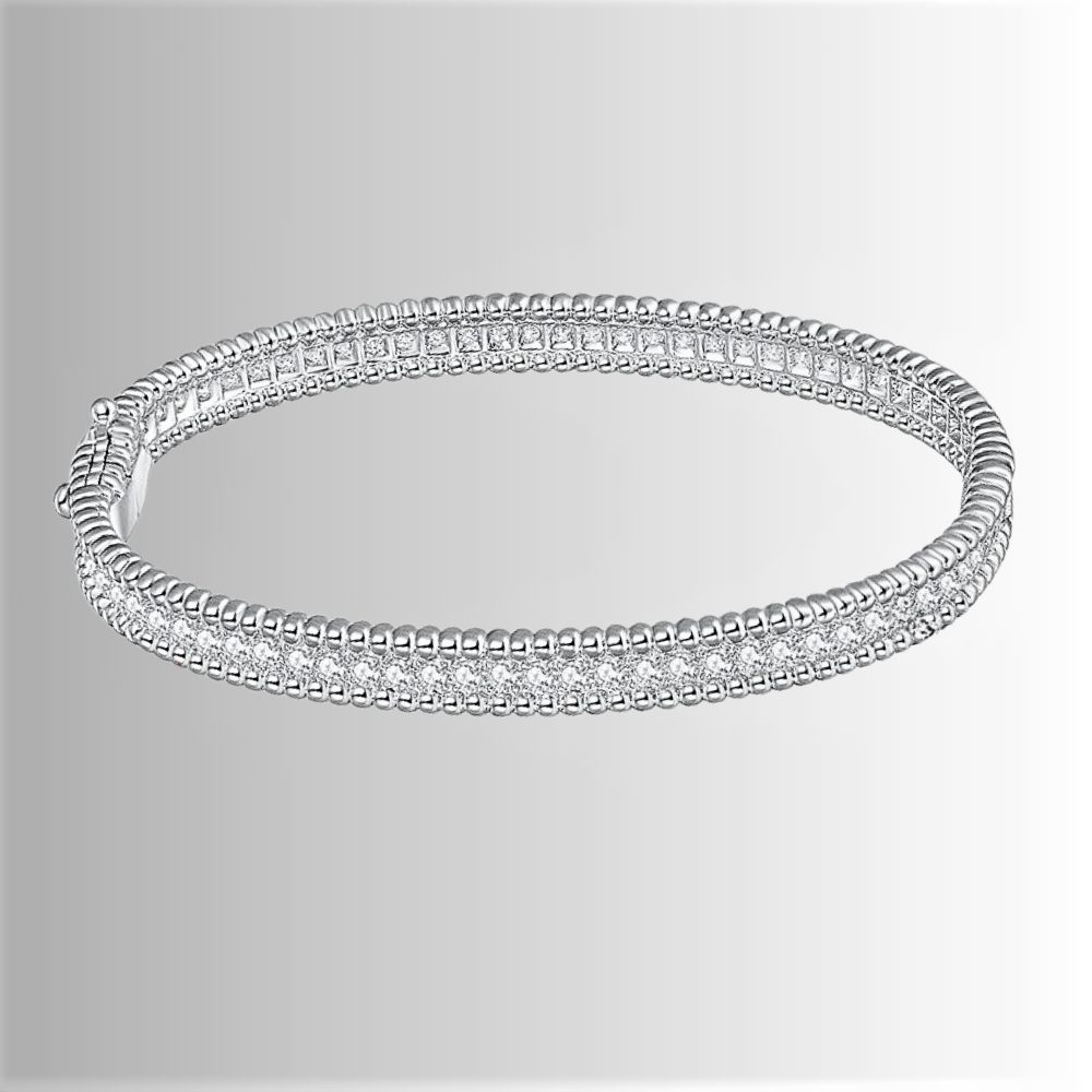 Bracciale Rigido con Striscia di Moissaniti