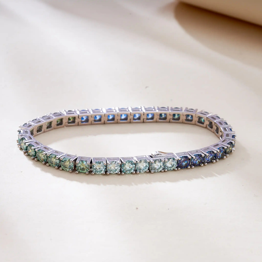 Collezione di Bracciali Tennis con Moissaniti in Vari Colori