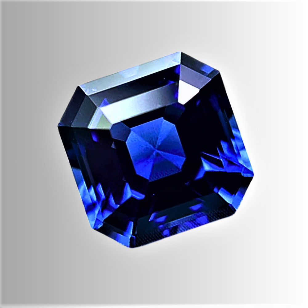 Zaffiro Royal Blue Lab Grown Taglio Asscher Certificato