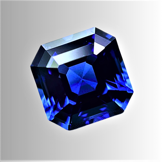 Zaffiro Royal Blue Lab Grown Taglio Asscher Certificato