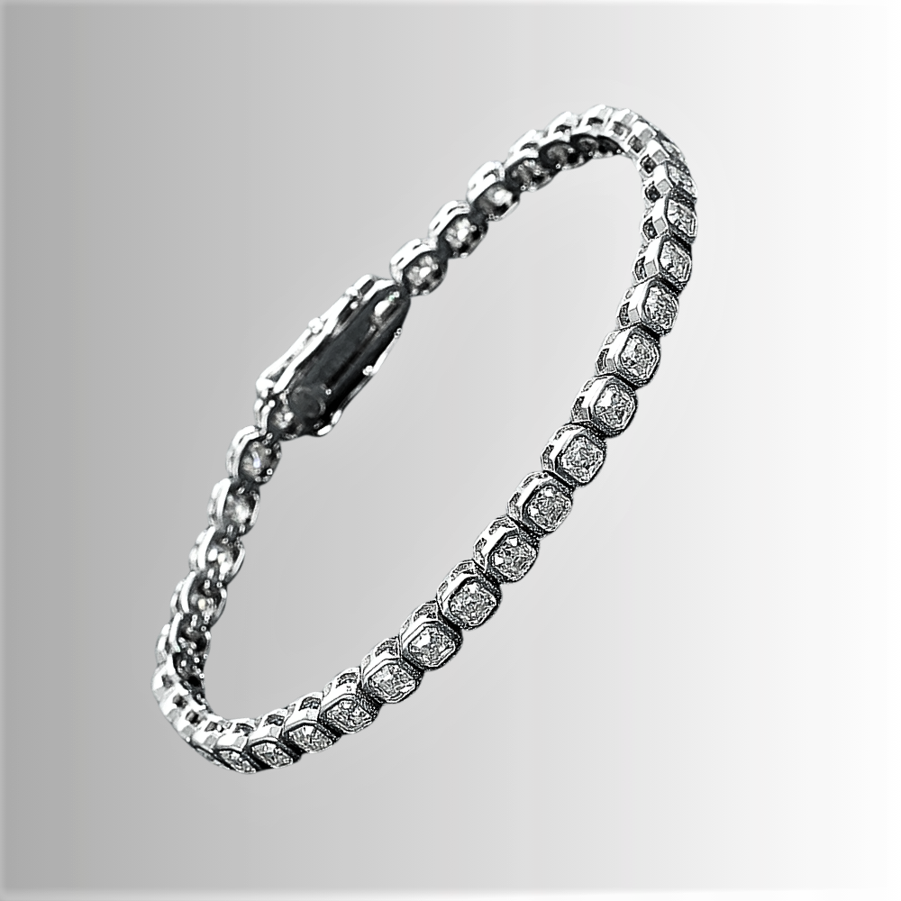 Bracciale Tennis con Moissaniti Taglio Asscher D Color VVS1
