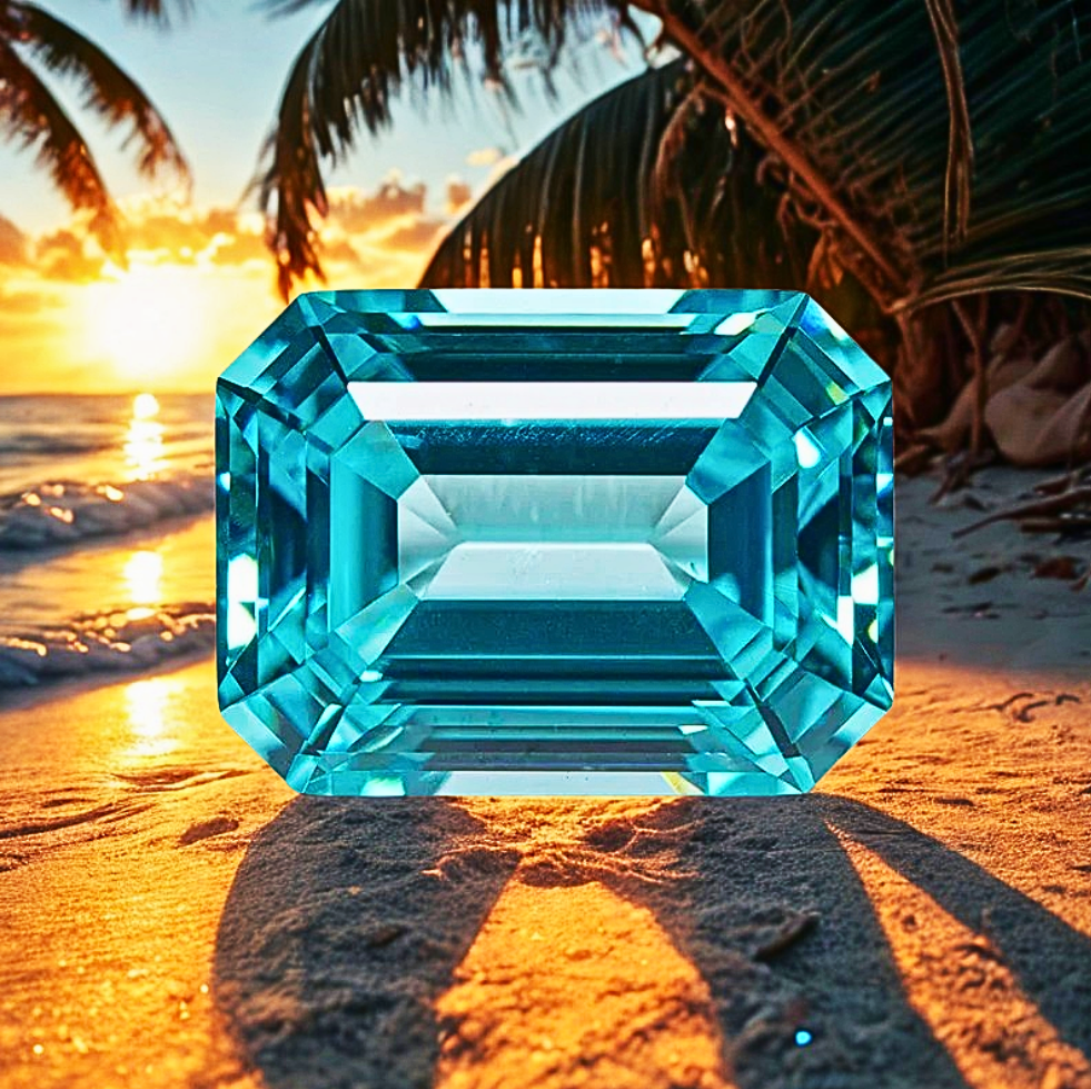 Tormalina Paraiba Lab Grown Taglio Smeraldo