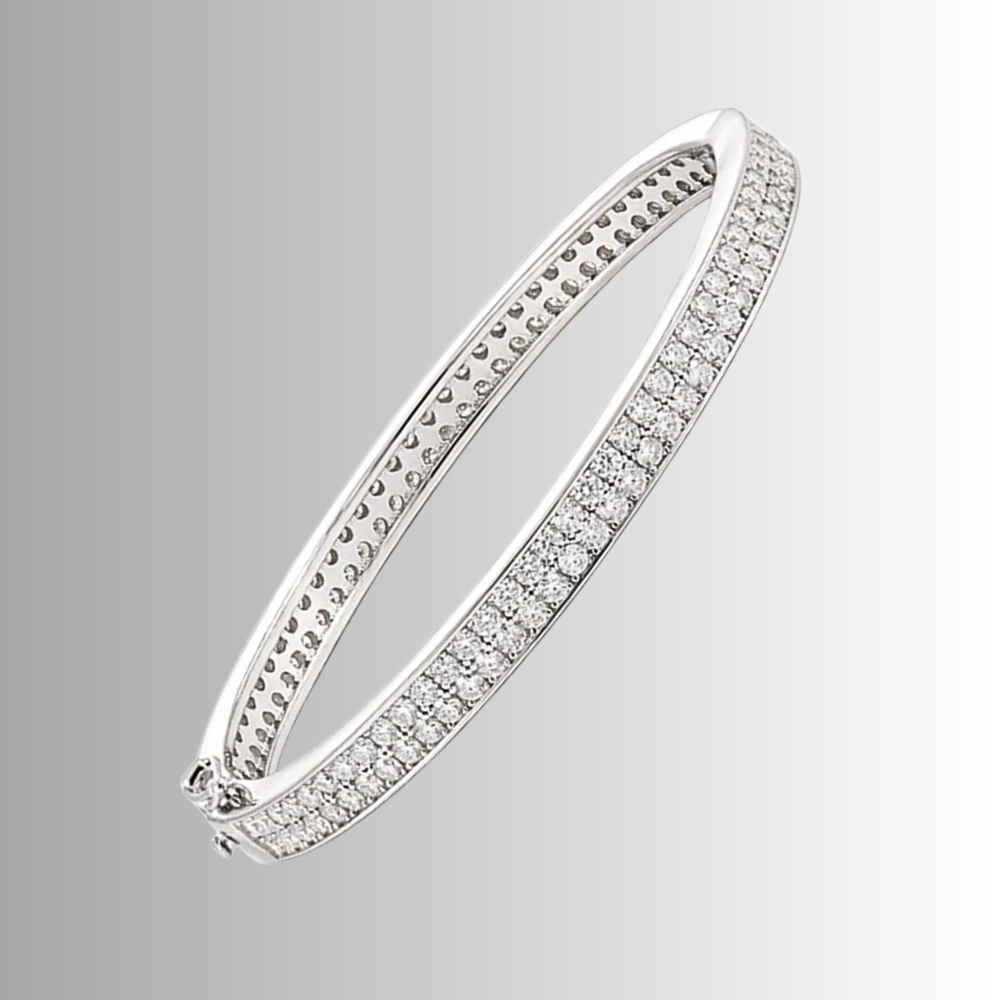 Bracciale Rigido con Doppia Fila di Moissaniti