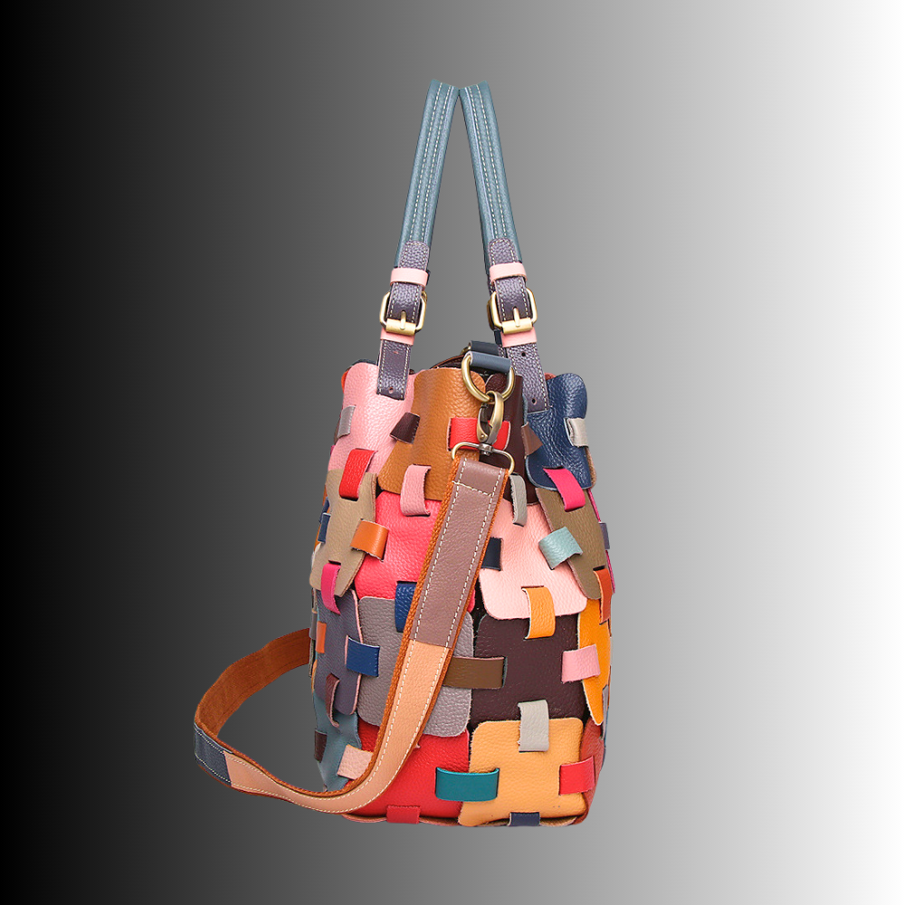 Borsa Patchwork in Fiore di Pelle di Vitellino