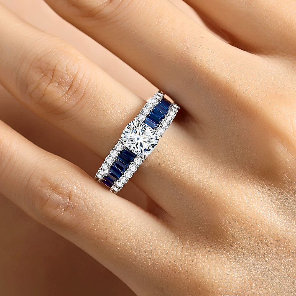 Fascetta con Moissanite Taglio Cuscino per ct 1.50