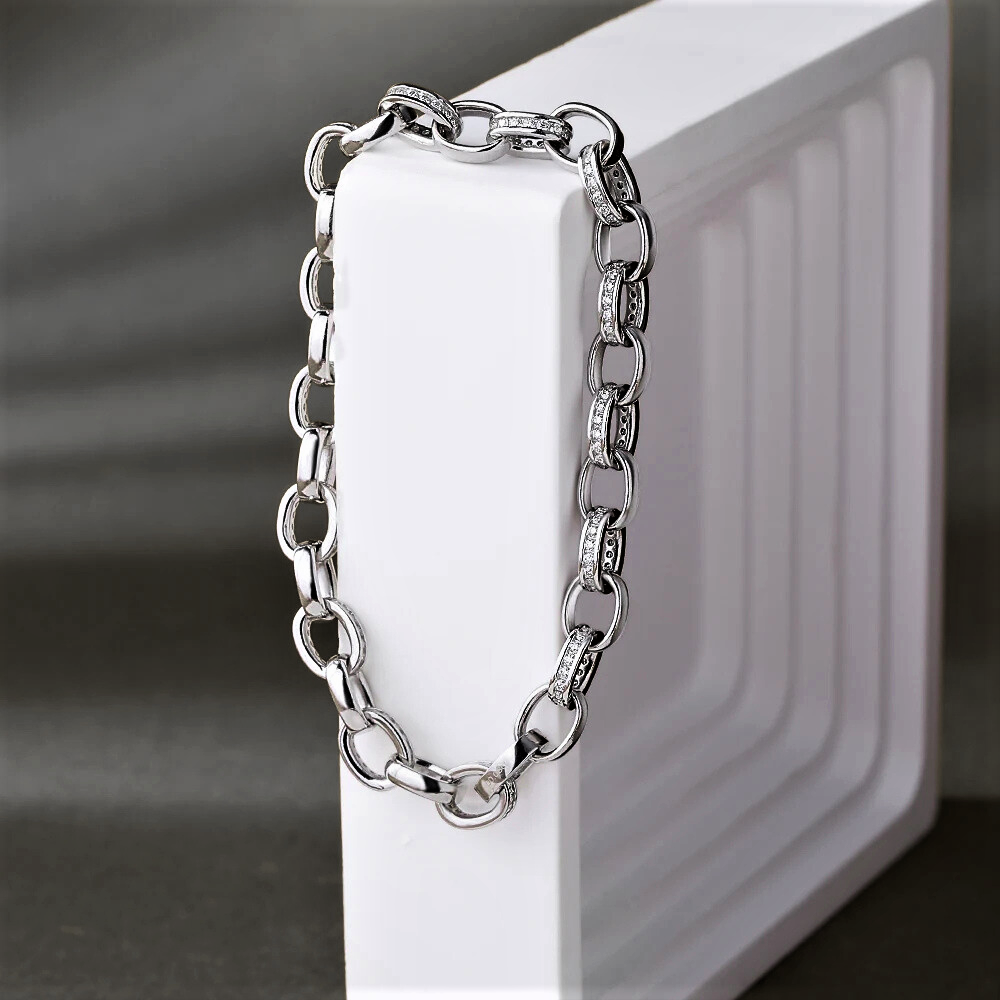 Bracciale ad Anelli Ovali con Moissanite