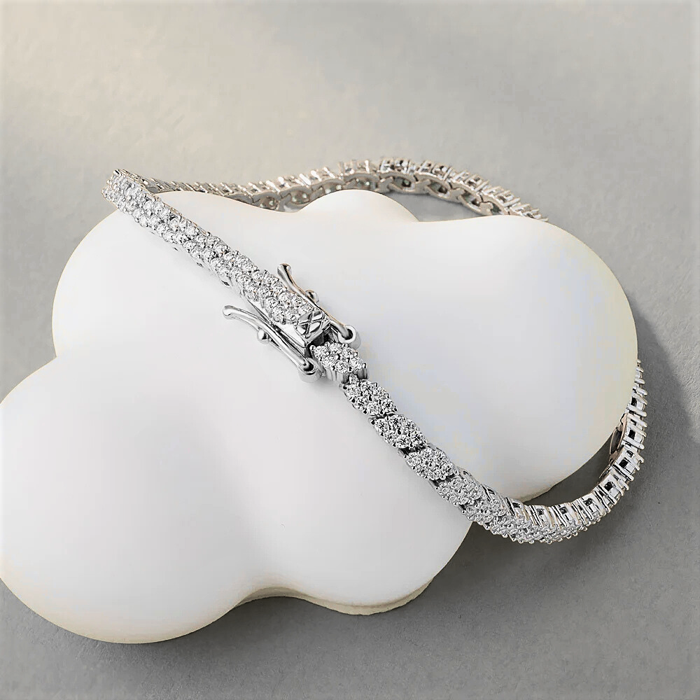 Bracciale a Rombi con Pavè di Moissaniti