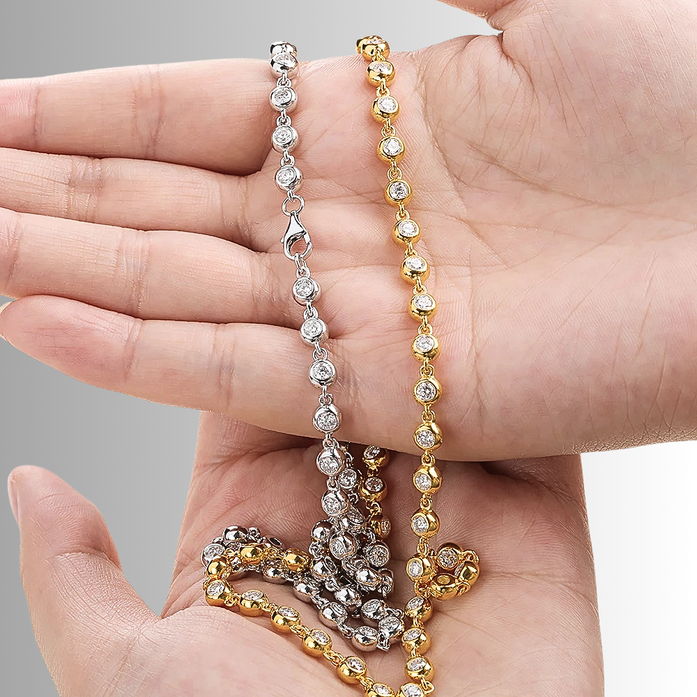 Collana con Castoni a Cipollina in Moissaniti