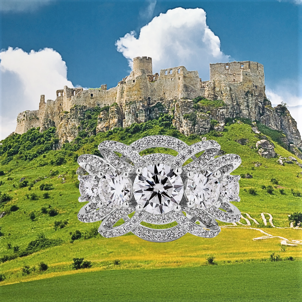 Anello a Corona con Moissaniti D Color VVS1