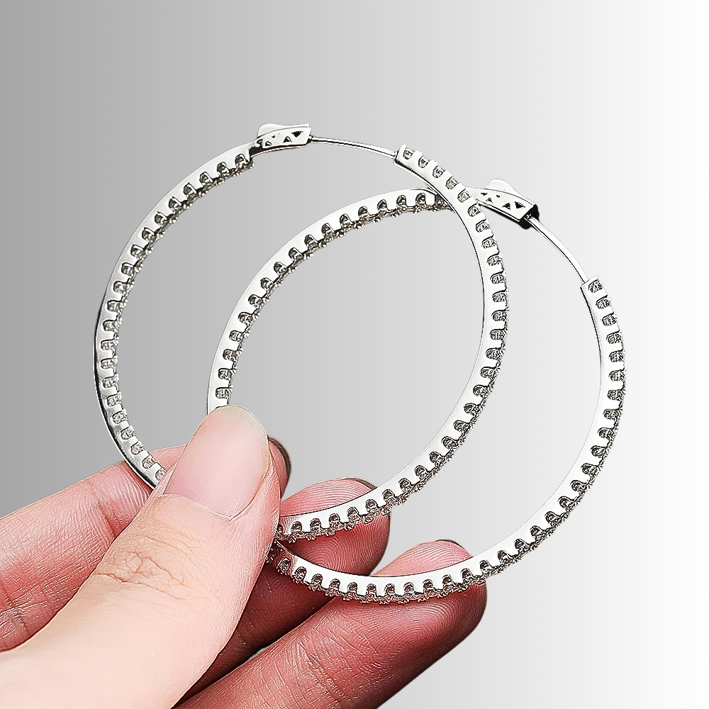 Orecchini a Cerchio con Moissaniti per ct 6,90