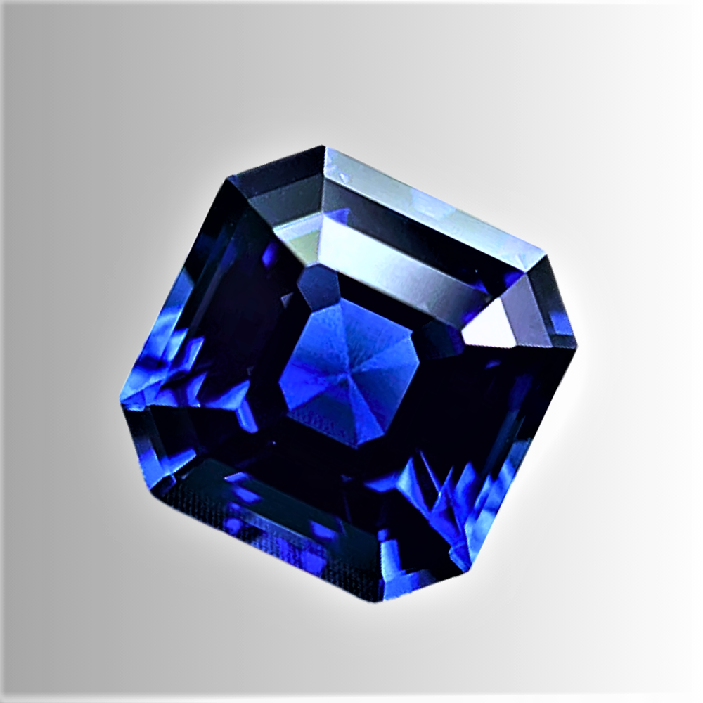 Zaffiro Royal Blue Lab Grown Taglio Asscher Certificato