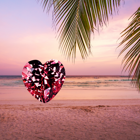 Zaffiro Padparadscha Lab Grown Taglio Cuore