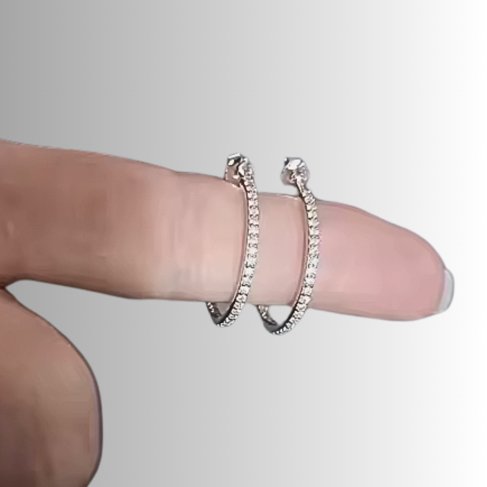 Orecchini a Cerchio Aperto con Striscia di Moissaniti