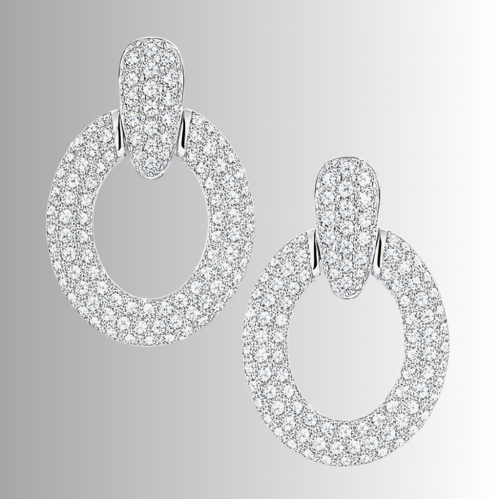 Orecchini Pendenti con Pavè di Moissaniti per ct 5,00