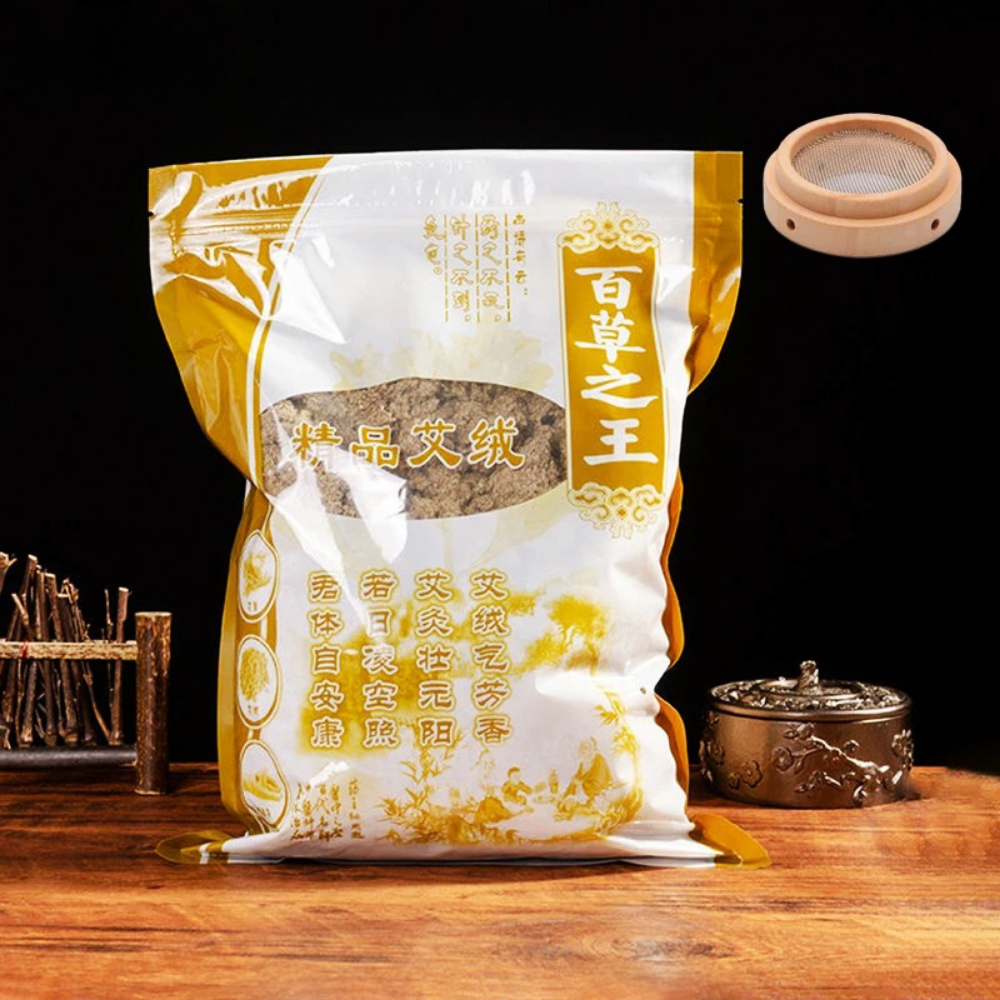 Moxa Pura di Foglie Assenzio Selvatico e Artemisia con Bruciatore