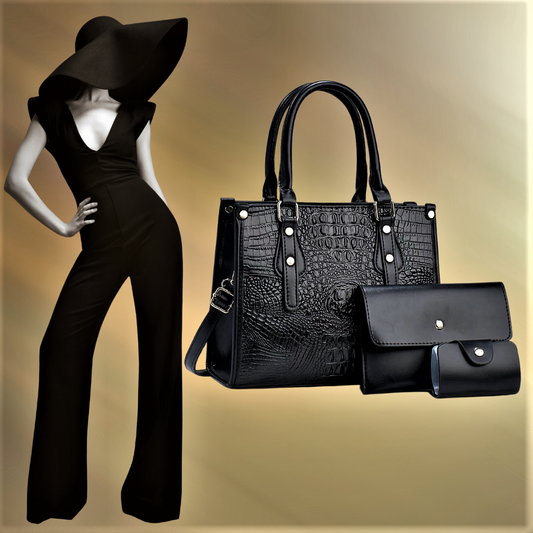 Conjunto de bolso, clutch y cartera Refinamiento atemporal
