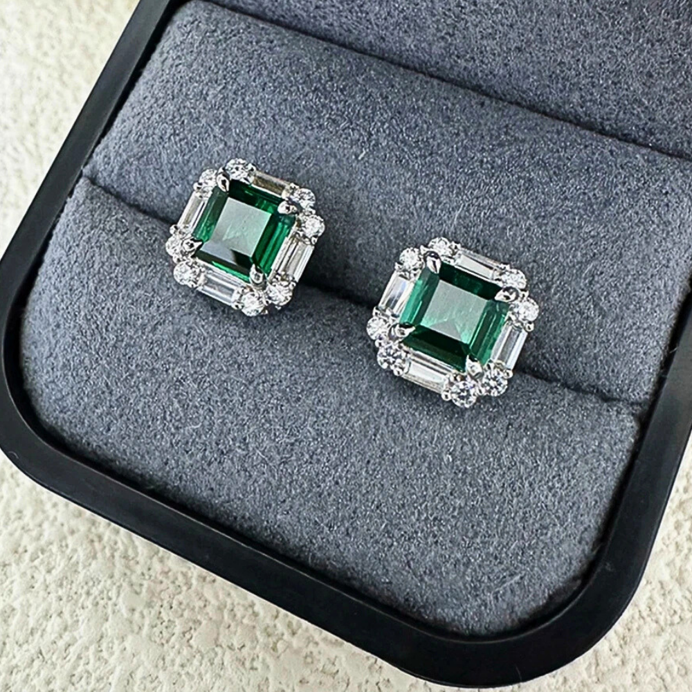 Mini Collezione di Orecchini con Gemme Lab Grown Taglio Asscher, Baguette e Brillante