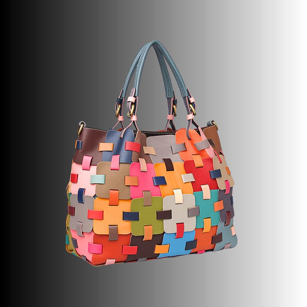 Borsa Patchwork in Fiore di Pelle di Vitellino