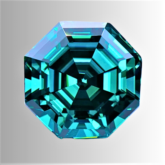 Moissanite Verde Smeraldo Taglio Ottagonale Certificata