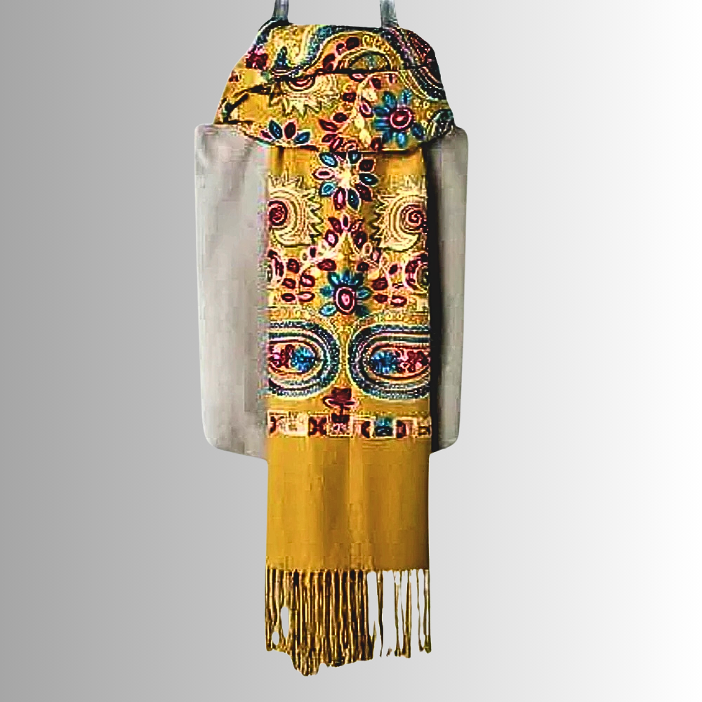 Pashmina Misto Lana Ricamata a Mano