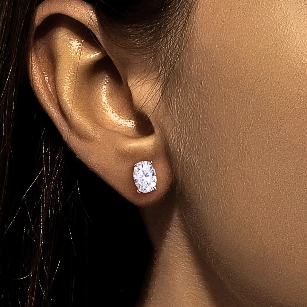 Parure Collana e Orecchini con Moissaniti Ovali