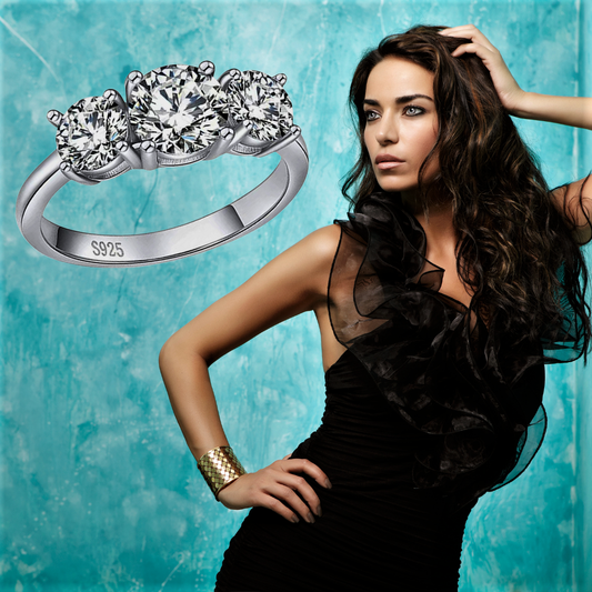 Trilogy con Moissanite Certificata da 2 o 4 Carati