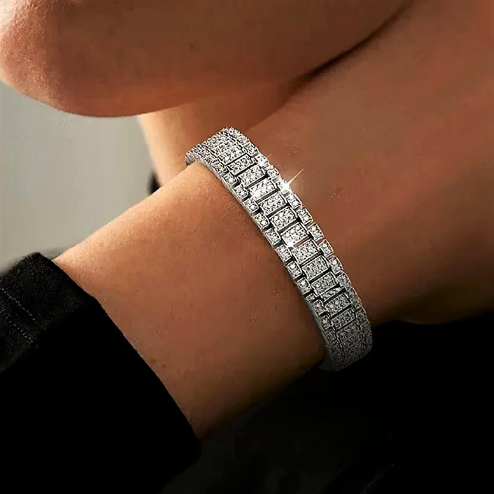 Bracciale "Chain Link" con Pavè di Moissaniti D Color