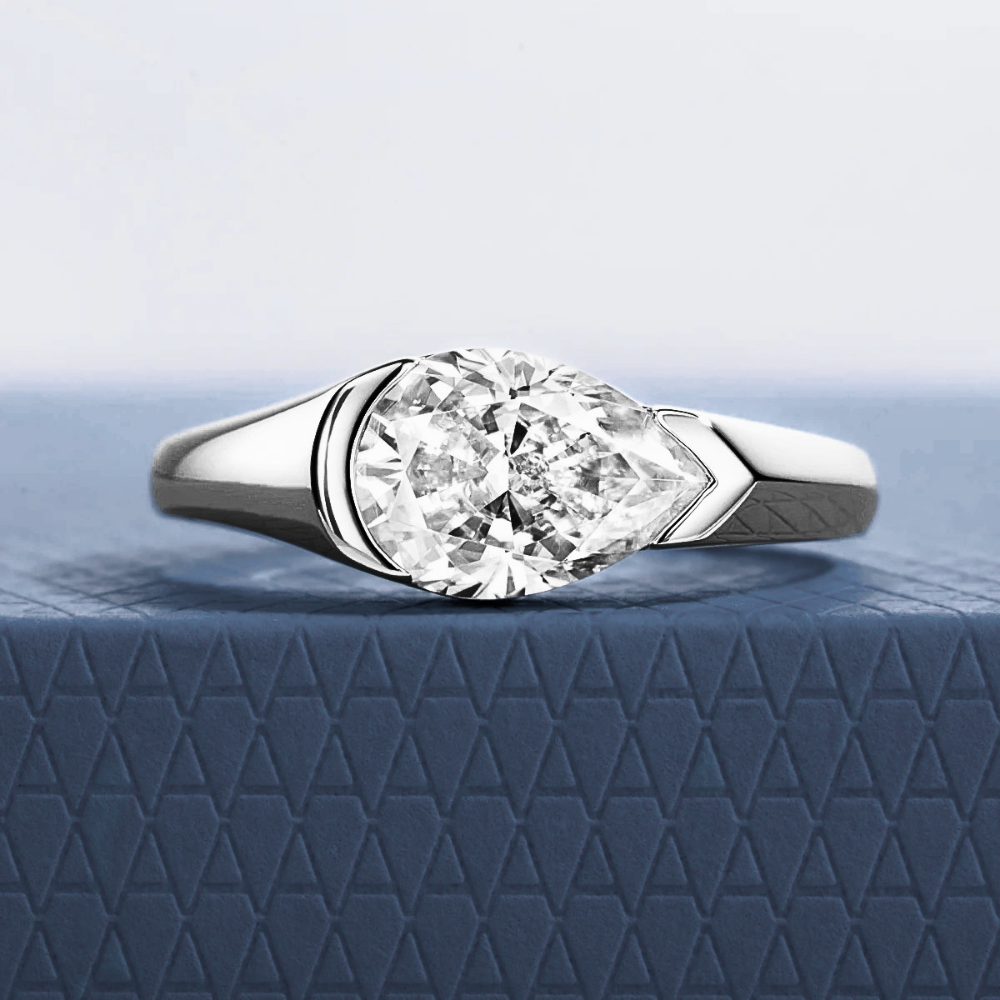 Fede con Moissanite Taglio Goccia di ct 2,50