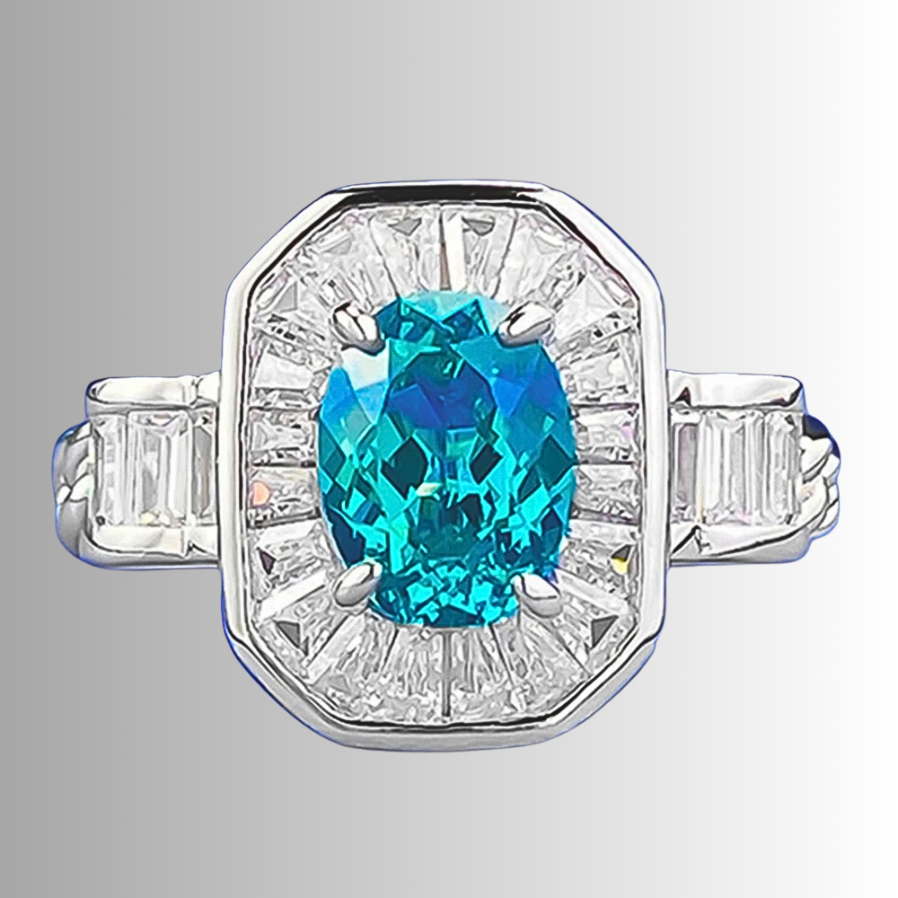 Fascia Ottagonale con Paraiba creata in Laboratorio di ct 1,50