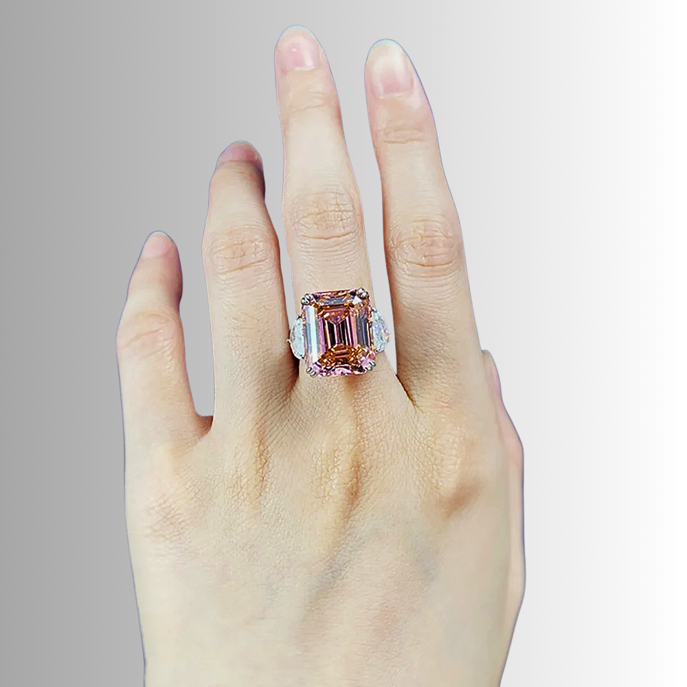 Fascione con Tormalina Rosa/Arancio e Diamanti Lab Grown